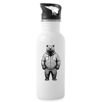 Graphique de sweat à capuche Ours - Gourde avec paille intégrée - blanc - Droite