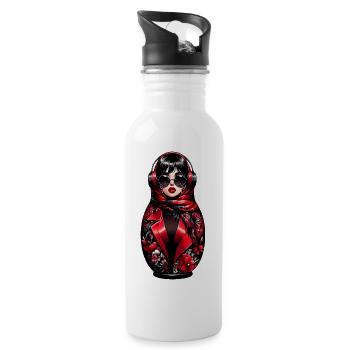 Russian Matryoshka Music Russia Russian - Water bottle with straw - white - Right