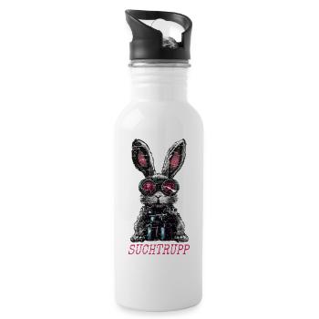 Ostern Suchtrupp Cooler Osterhase - Trinkflasche mit integriertem Trinkhalm - Weiß - Rechts