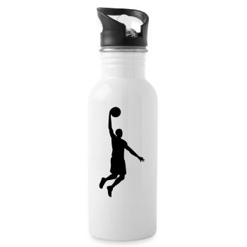 Basketballer - Trinkflasche mit integriertem Trinkhalm - Weiß - Rechts