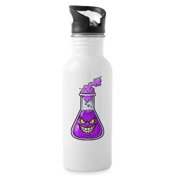 Lila Alchemie Flaschenzauber - Trinkflasche mit integriertem Trinkhalm - Weiß - Rechts