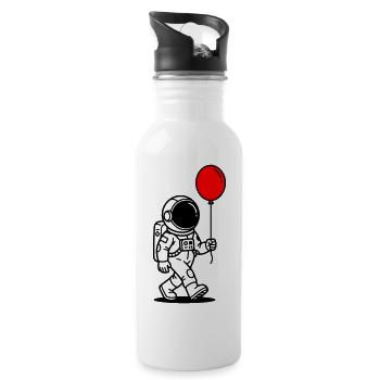 Astronaut mit Ballon - Trinkflasche mit integriertem Trinkhalm - Weiß - Rechts