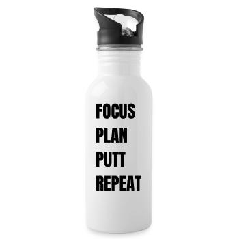 Golf Focus Plan Putt Repeat - Water bottle with straw - white - Right