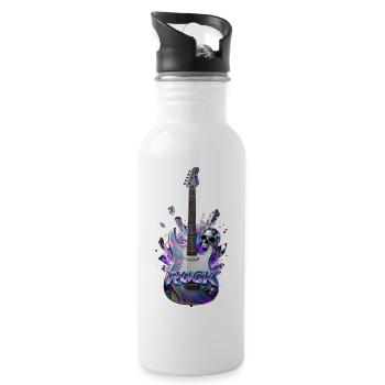 Guitare rock holographique en forme de crâne - Gourde avec paille intégrée - blanc - Droite