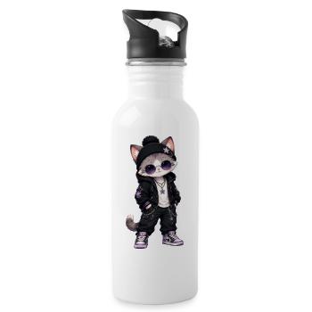 Streetwear-Chat - Trinkflasche mit integriertem Trinkhalm - Weiß - Rechts