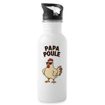 Papa poule - Gourde avec paille intégrée - blanc - Droite