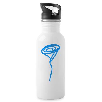 Blue Rose - Trinkflasche mit integriertem Trinkhalm - Weiß - Rechts