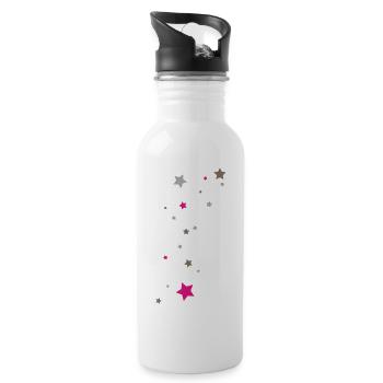 Pluie d'étoiles - Gourde avec paille intégrée - blanc - Droite