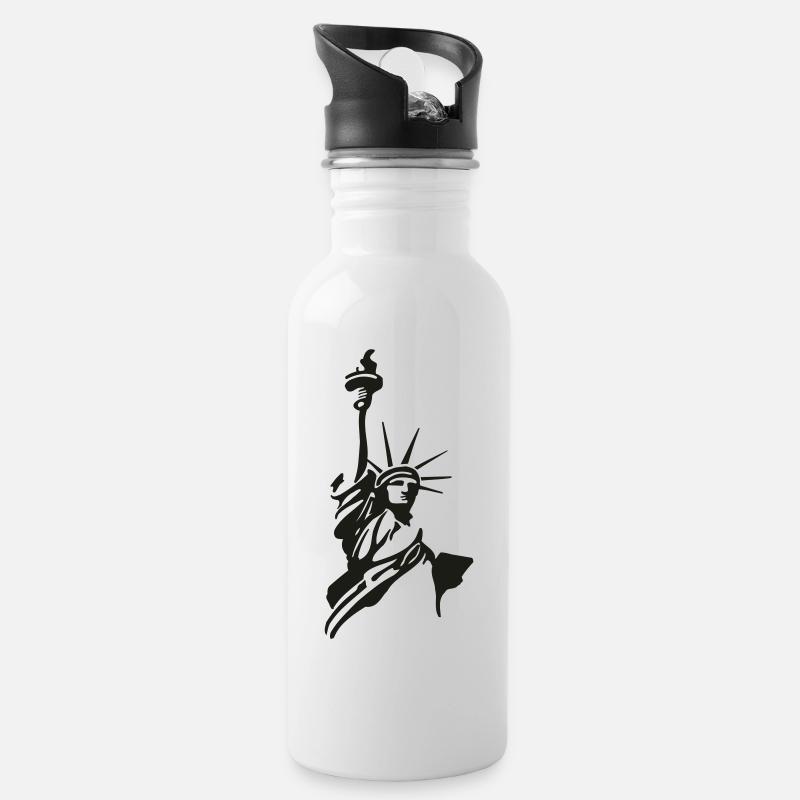 Liberty - Trinkflasche mit integriertem Trinkhalm - Weiß