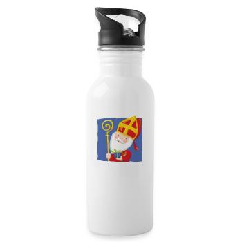 St. Blau - Trinkflasche mit integriertem Trinkhalm - Weiß - Rechts