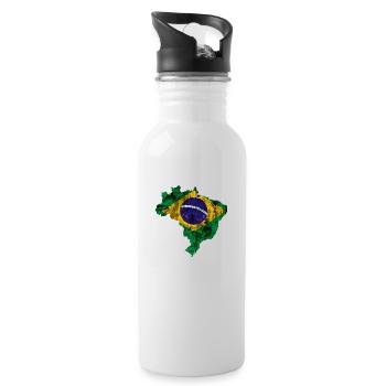 Brazil - Water bottle with straw - white - Right