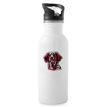 Brittany Spaniel - Water bottle with straw - white - Right