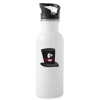 Top Hat Smiley - Water bottle with straw - white - Right