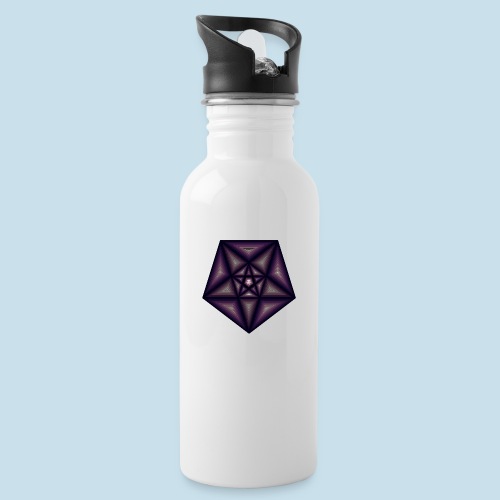 Pentagramm farbe - Trinkflasche mit integriertem Trinkhalm