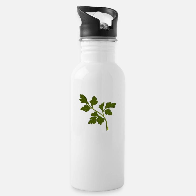 petersilie - Trinkflasche mit integriertem Trinkhalm - Weiß