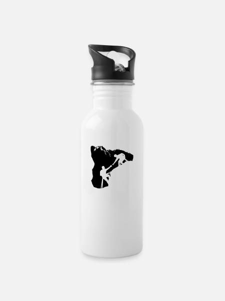 Teamwork 2 - Trinkflasche mit integriertem Trinkhalm - Weiß