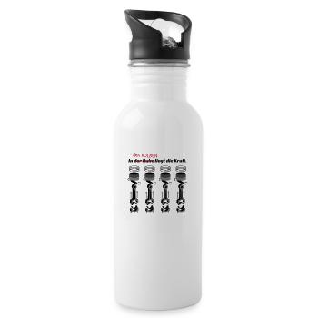 In den Kolben liegt die.. - Trinkflasche mit integriertem Trinkhalm - Weiß - Rechts