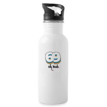 69 oh yeah - Water bottle with straw - white - Right
