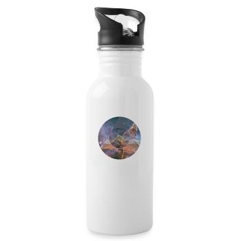 Space Polygon - Water bottle with straw - white - Right