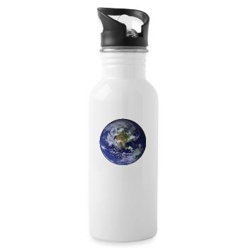 Welt - Trinkflasche mit integriertem Trinkhalm - Weiß - Rechts