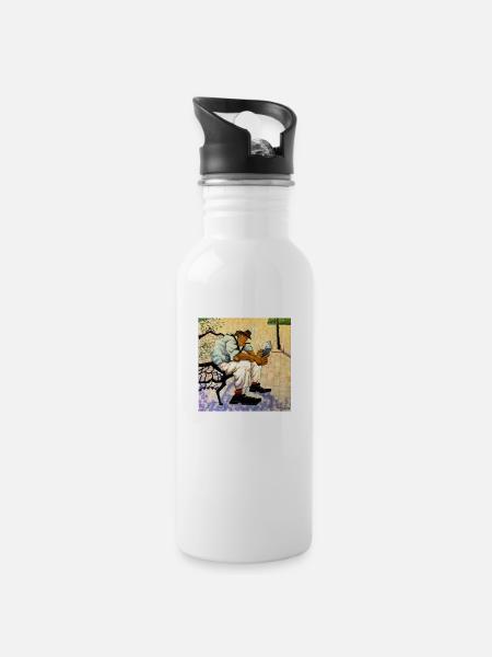 Bestseller - Trinkflasche mit integriertem Trinkhalm - Weiß