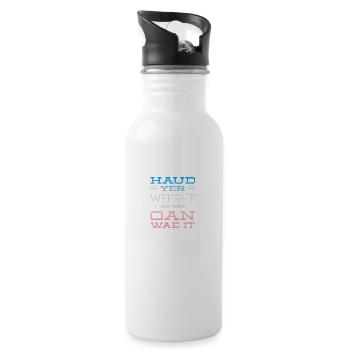 Haud Yer Weesht In red & Blue - Water bottle with straw - white - Right