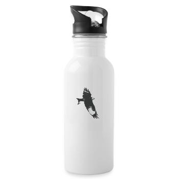 Eagle, falcon, falcon - Water bottle with straw - white - Right