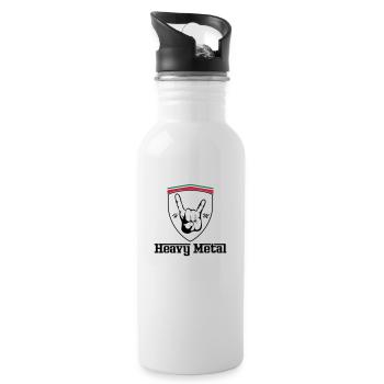 HEAVY METAL!!! Italian Ferrary Style - Trinkflasche mit integriertem Trinkhalm - Weiß - Rechts