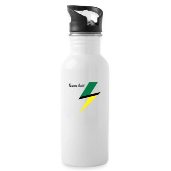 Team Bolt - Trinkflasche mit integriertem Trinkhalm - Weiß - Rechts