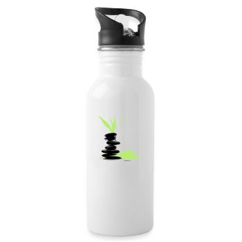 Wellness - Trinkflasche mit integriertem Trinkhalm - Weiß - Rechts