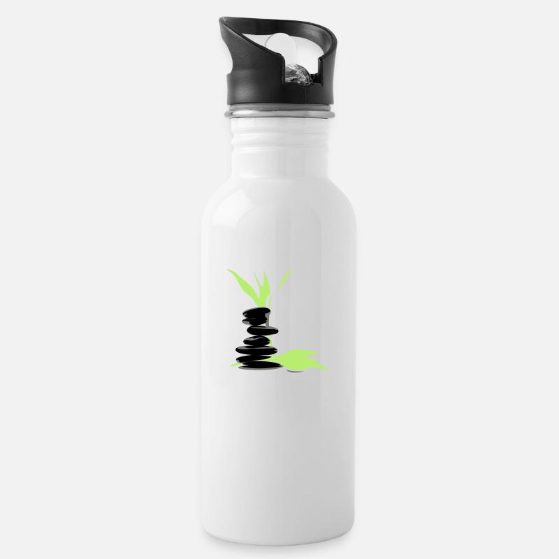 Wellness - Trinkflasche mit integriertem Trinkhalm - Weiß