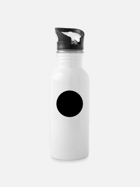 Mathematics-symbol - black circle - hole - Water bottle with straw - white