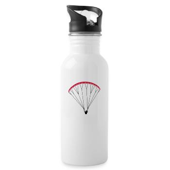Paraglider Gleitschirm - Trinkflasche mit integriertem Trinkhalm - Weiß - Rechts