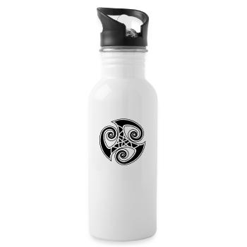 Keltisch - Trinkflasche mit integriertem Trinkhalm - Weiß - Rechts