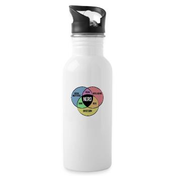 NERD SHIRT - Water bottle with straw - white - Right