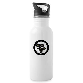 Film Movie Kamera - Trinkflasche mit integriertem Trinkhalm - Weiß - Rechts