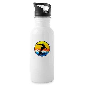 surfing - Water bottle with straw - white - Right