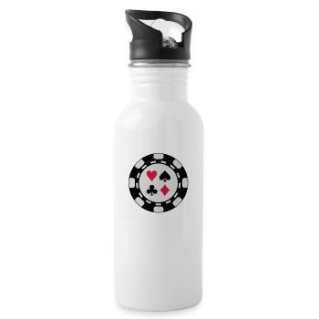 poker_chip - Trinkflasche mit integriertem Trinkhalm - Weiß - Rechts