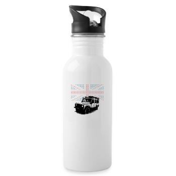 Union Jack Landie Defender - Autonaut.com - Water bottle with straw - white - Right