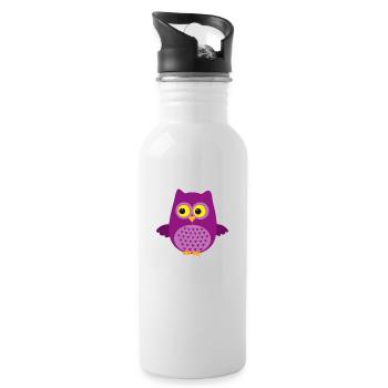 Eule - Trinkflasche mit integriertem Trinkhalm - Weiß - Rechts