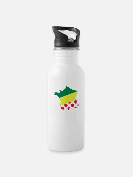 Tour de France - Water bottle with straw - white