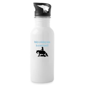 Only a reining man is a real man - Water bottle with straw - white - Right