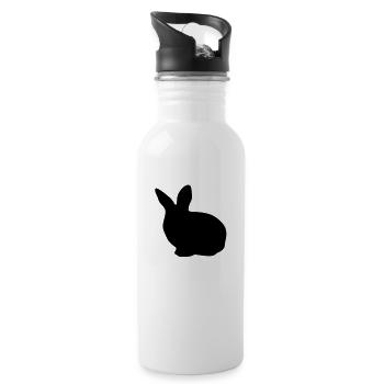 lapin - Gourde avec paille intégrée - blanc - Droite