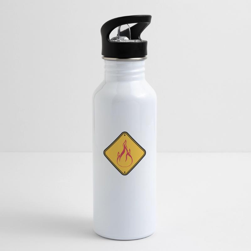 Shield note warning caution caution danger feu Water bottle with straw
