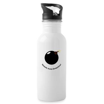 Vorsicht - kurze Zündschnur! - Trinkflasche mit integriertem Trinkhalm - Weiß - Rechts