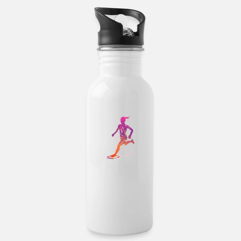crosscountry female de - Trinkflasche mit integriertem Trinkhalm - Weiß