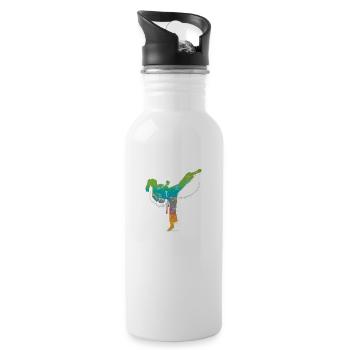 martial arts de - Trinkflasche mit integriertem Trinkhalm - Weiß - Rechts