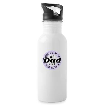 worlds_best_dad___f2 - Water bottle with straw - white - Right