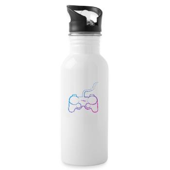 Graffiti-Controller - Trinkflasche mit integriertem Trinkhalm - Weiß - Rechts