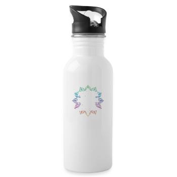Goa - Leben für Nächte - Trinkflasche mit integriertem Trinkhalm - Weiß - Rechts